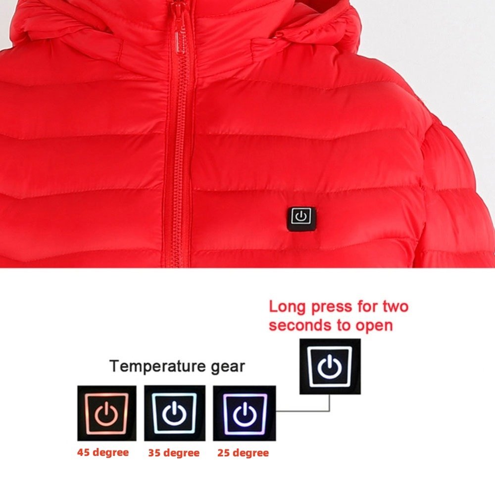 Winter Heated Jacket USB Electric Cotton Coat Zip-up Heater Thermal Clothing Heating Vest For Men – תמונה 5