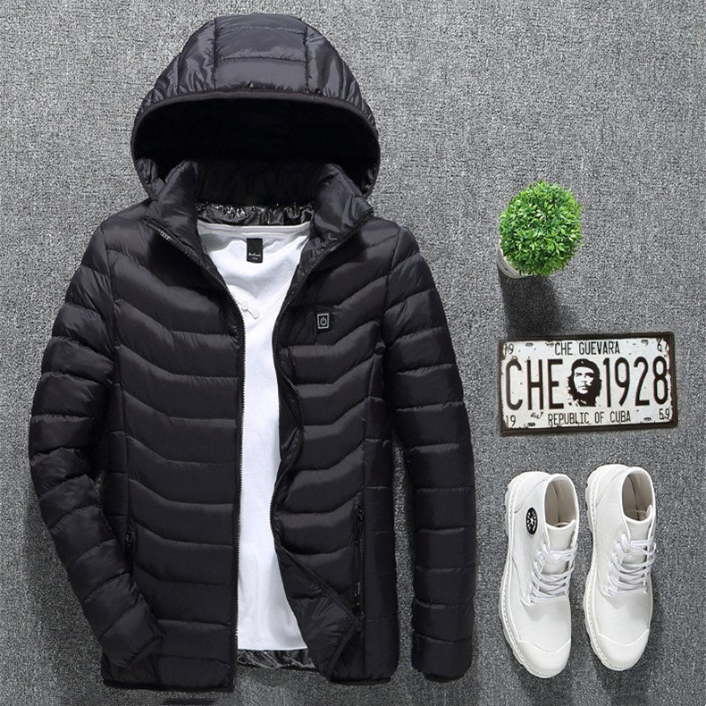 Winter Heated Jacket USB Electric Cotton Coat Zip-up Heater Thermal Clothing Heating Vest For Men – תמונה 3