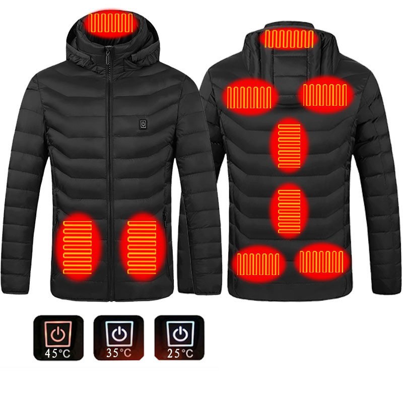 Winter Heated Jacket USB Electric Cotton Coat Zip-up Heater Thermal Clothing Heating Vest For Men – תמונה 6